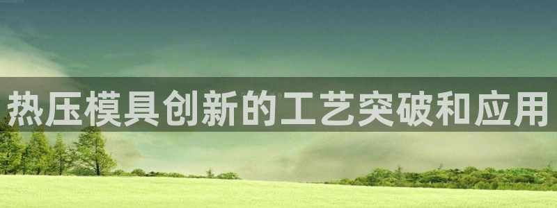 易倍电竞,有球必应：热压模具创新的工艺突破和应用